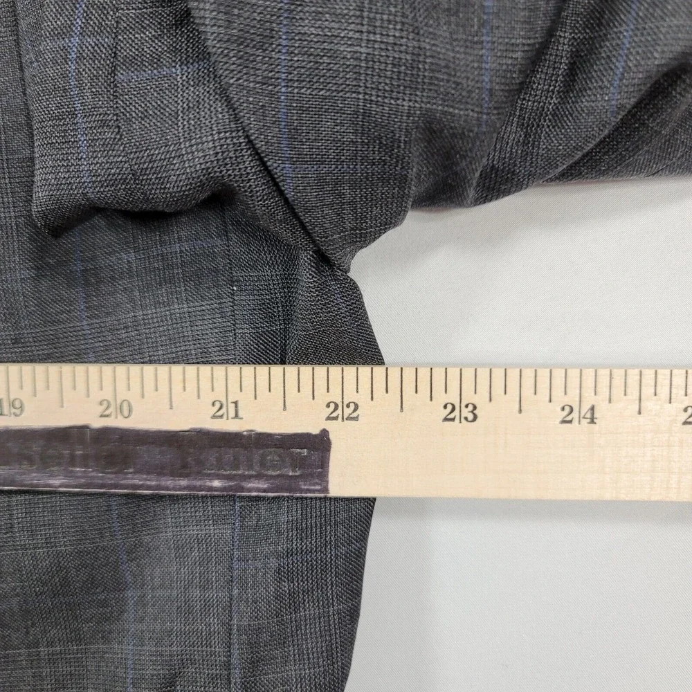 Lauren Ralph Lauren Wool Suit Jacket Mens 44L 44 Grey w/Blue‎ $450